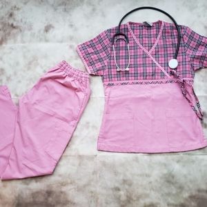 💕Pink Matching Scrub Set XXS💗